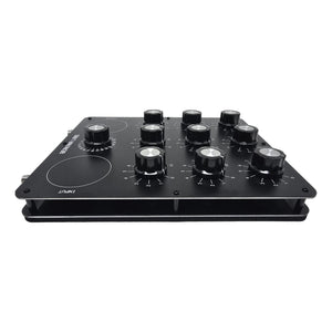 Side left profile of the 9 Dial Radionic Instrument, showcasing the low-profile case and durable construction for long-term radionic practice.