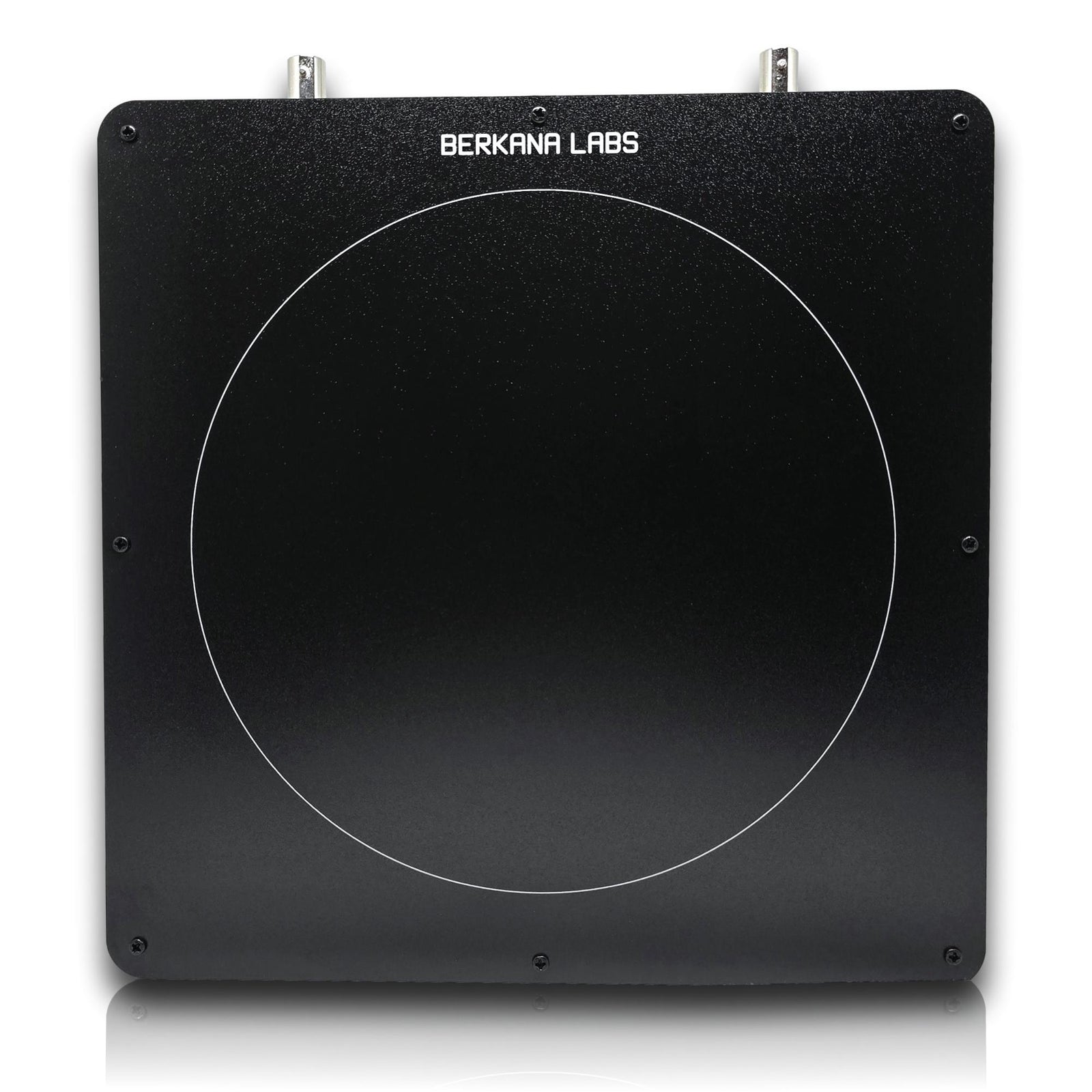 Top view of the Berkana Labs XL Radionic Extension Plate showing the massive 210mm imprinting surface designed for professional radionics machine expansion.