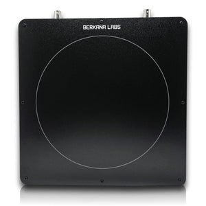 Top view of the Berkana Labs XL Radionic Extension Plate showing the massive 210mm imprinting surface designed for professional radionics machine expansion.