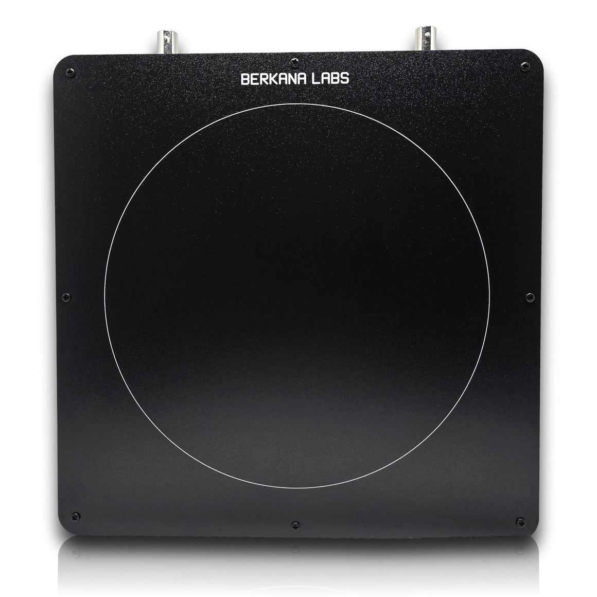 Top view of the Berkana Labs XL Radionic Extension Plate showing the massive 210mm imprinting surface designed for professional radionics machine expansion.